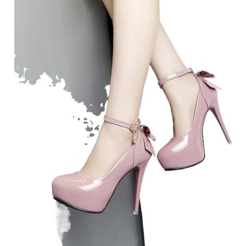 Womens shoes super high heel 12cm round head heel high heel girls day adult gift 18-year-old Wedding Shoes Sexy