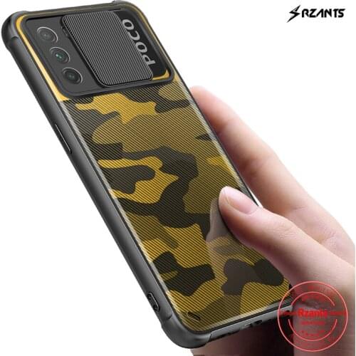 Rzants for Xiaomi Poco M3 Case Hard [Camouflage Lens] Lens Protection Shockproof Airbag Thin Half Crystal Clear Cover