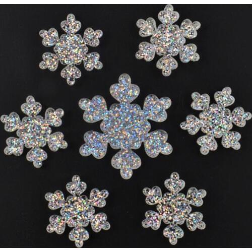 10pcs/lot Transparent glitter snowflake DIY Christmas Tree Decoration Christmas accessories