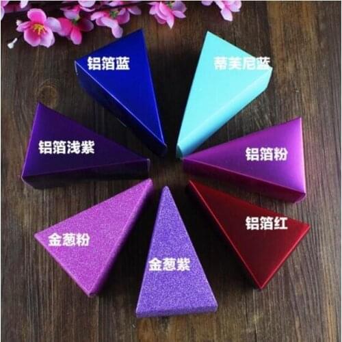 100 pieces wedding candy box triangle box solid DIY/Party Cake Paper box /Christmas Gift Box 6 colors for choice