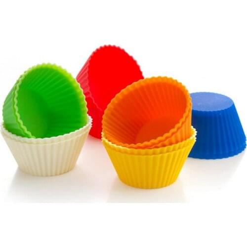 12 pcs/set Cake Cup Kitchen Craft Colour Works Safe Silicone Cupcake Cases Cake Decorating Tools