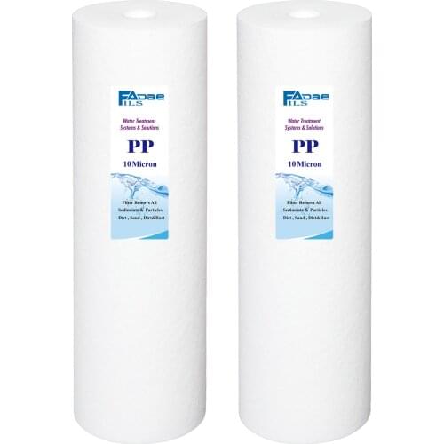 2 PACK OF 10 Micron 20-Inch Big Blue Whole House Sediment Water Filter 4.5" x 20" PP Melt Blown Cartridges