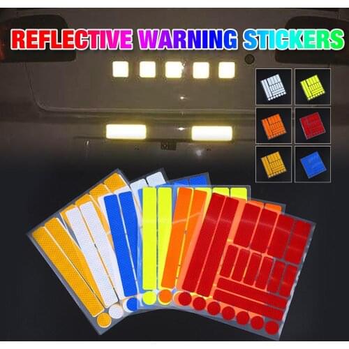 21Pcs/set Motorcycle Reflective Stickers Safety Warning Tapes Bicycle Reflector Cycling Warning Reflector Film Decal Tape