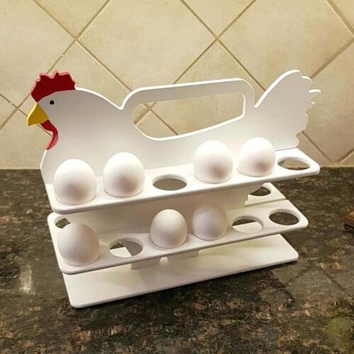 24 Cells Wooden Egg Storage Rack Portable Compact Storage Organizer Kitchen Containers Home Kitchen Accessories 3-layer Egg Rack