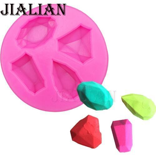 3D Gem Diamond Crystal chocolate wedding cake decorating tools DIY baking fondant silicone mold T0110