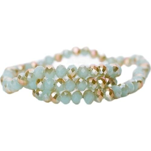 98pcs/pack 6mm fashion Rondelle Faceted Crystal glass Porcelain plated loose Spacer Beads DIY jewelry making