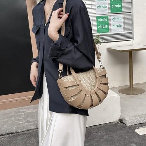 Aliwood 2021 Womens bags Hollow Straw bag Female Shoulder Messenger Bags Trendy Beach bag Ladies Crossbody Bags Bolsas Feminina