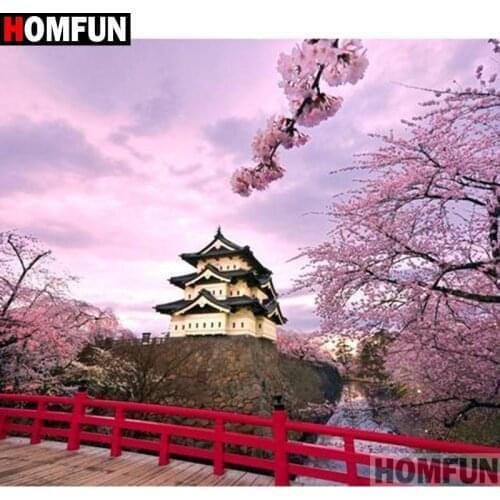 HOMFUN Full Square/Round Drill 5D DIY Diamond Painting "Flower landscape" Embroidery Cross Stitch 3D Home Decor Gift A17566