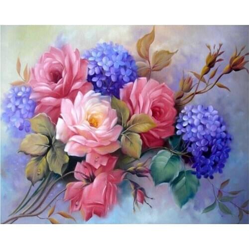 5D DIY Diamond Painting Flower Rhinestone Full Cross Stitch Needlework Mosaic Diamond Embroidery Home Decor Handmade Gift