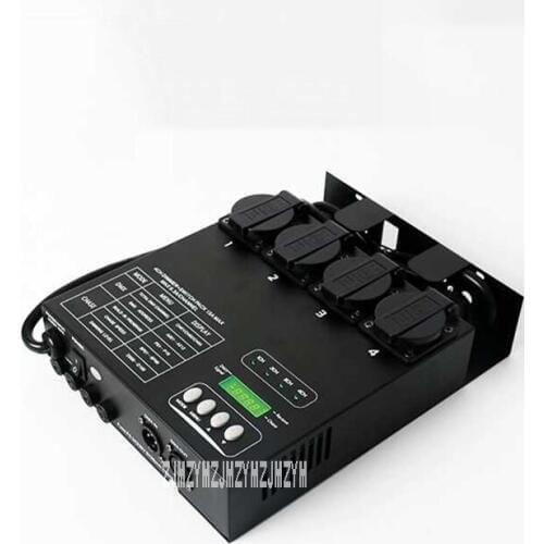 AMT-8008 DMX 512 EU Plug 1KW Dimmer 4 Channels Silicon Pack Box Hanging Bar DJ Stage Light Control Fixture Dimming Equipment