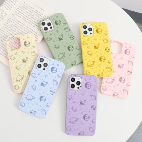 Space Planet Stars Moon Phone Case For iPhone 11 12 Pro Max 7 8 6 6s Plus X XR XS SE 2020 Cover For iPhone 13 Pro Max Mini Couqe