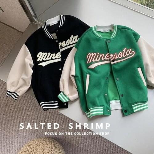 Autumn Green Baseball Jackets Big Kids Teens Fashion Clothes For Teens Girls Boys Cardigan 4 To 12 Children Outwear Coats