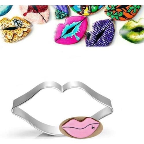 1pcs patisserie Fashion Lip Biscuit Mould Stainless Steel Cookie Cutter Fondant Cake Decor Tools Baking Kitchen Accessories DIY