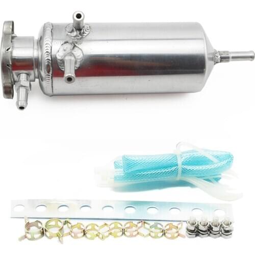 Racing Universal Radiator Alloy Coolant Swirl Pot Breather Air Separator Tank Engine Coolant Catch Can