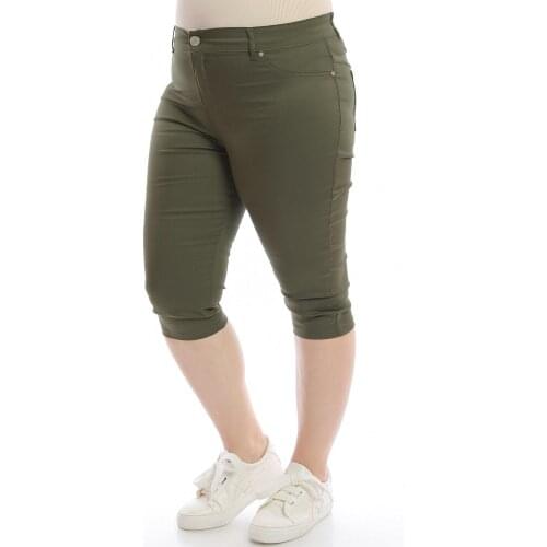 Hanezza Plus Size Canvas Bermuda