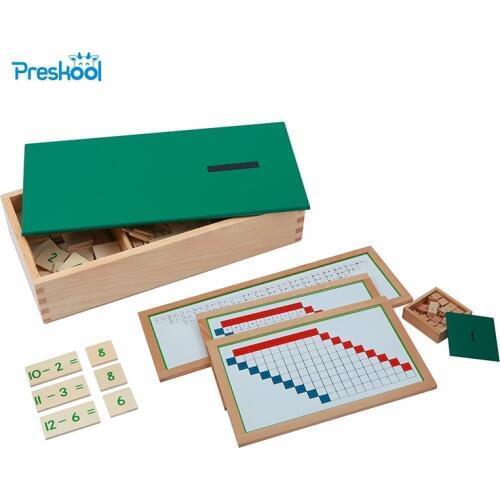 Montessori Kids Toy Baby Wood Subtraction Working Charts with Frame Equations Differences Box Preschool Brinquedos Juguets