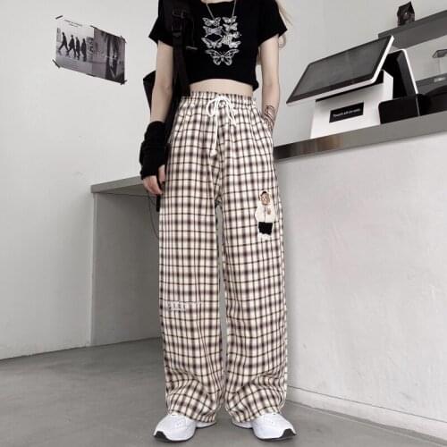 KEEVICI Women's Plaid Trousers