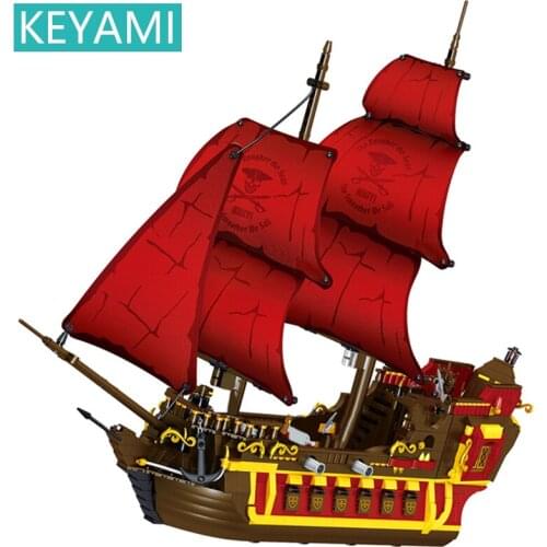 KEYAMI Eternity Pirate Ship Model Building Blocks DIY Toys Gifts For Children Kids Boat Movie Pirate ship building block model