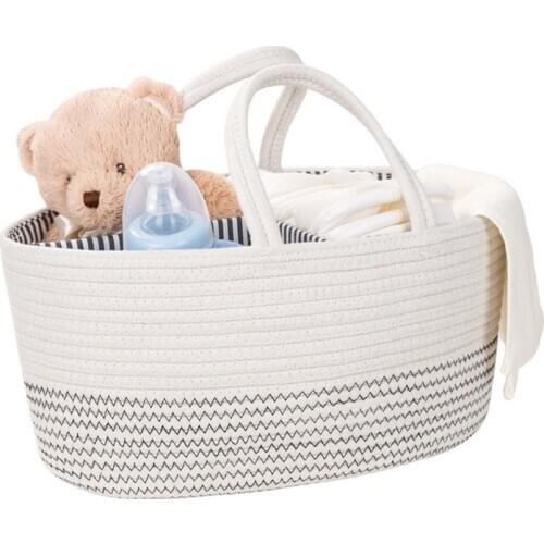 Multifunctional Baby Diaper Storage Bag 100% Cotton Basket Reusable Storage Box Toy Storage Bag Diaper Bag Travel Diaper Basket