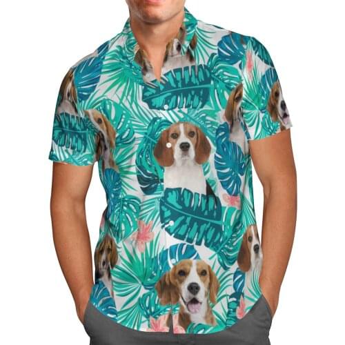 Animal Dog 3D Beach Hawaiian 2021 Summer Mens Shirt Short Sleeve Shirt Streetwear Oversized 5XL Camisa Social Chemise Homme-132