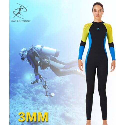 Full-body Women 3mm Neoprene Wetsuit Surfing Swimming Diving Suit Wet Suit for Cold Water Scuba Snorkeling Spearfishing