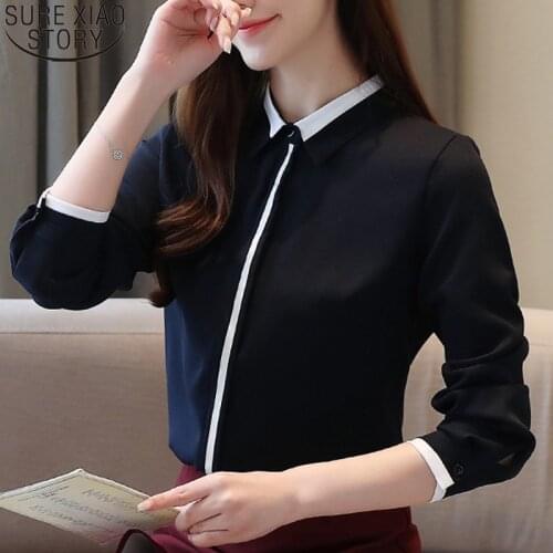2021 Autumn New Professional Shirts Women OL Fashion Korean Clothing Plus Size Loose Long Sleeve Shirt Women Tops Blusas 10602