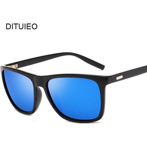 Retro Blue Polarized Sunglasses Men Brand Designer Business Driving Sun Glasses Male Vintage Goggles Square Mirror UV400