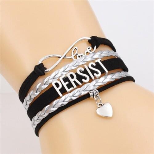 Drop Shipping Wrap Persist Bracelet Infinity Love Friendship Gifts Wedding Charms Personal Jewelry