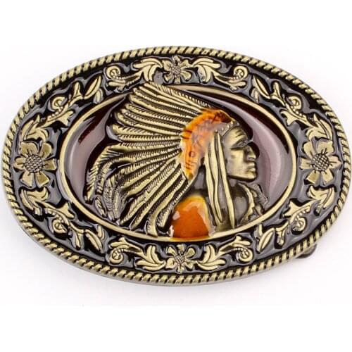 American chieftain oval belt buckle in European and American style smooth buckle spot