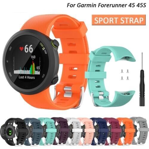 For Garmin Forerunner 45/45S Straps, Soft Silicone Sport Replacement Wristband Bracelet Watch Band for Garmin Swim 2