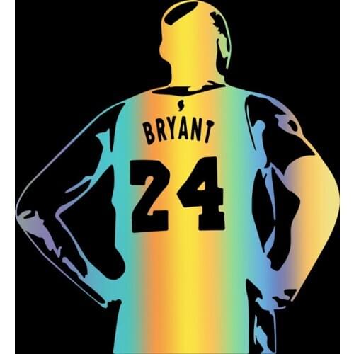 Coolest Car Stickers Basketball Star No. 24 Jersey Car Styling Stickers Vinyl Door Window Decoration Decals KK 16.3cm X 15cm