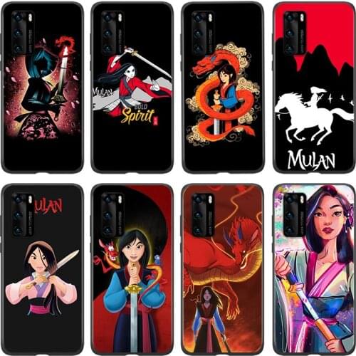 Silicone Cover Princess mulan For Huawei P 50 P40 P30 P20 P10 P9 P8 Pro Plus Lite E mini 2017 2019 Phone Case