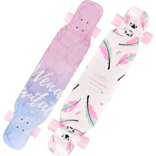 BZ Skateboards 107cm/42.1in Complete Standard Skate Long Boards PU Shock Absorption Maple Skateboard Abec-11 Bearing hb0404