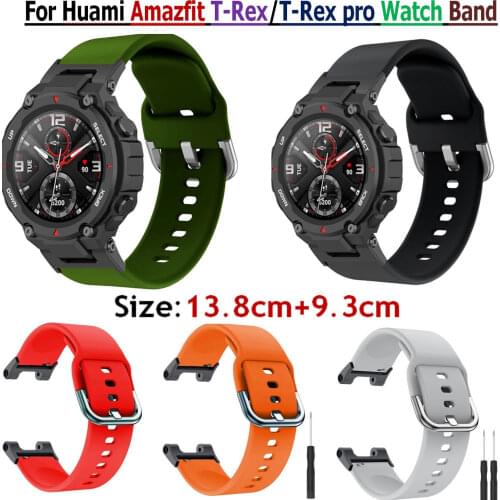 Replacement Watch Strap Band For Huami Amazfit T-Rex/T-Rex pro Smart Accessories Wrist Silicone Watchband for Amazfit T-Rex Band