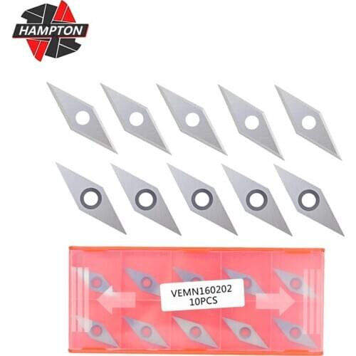 Lathe Carbide Inserts VEMN 160202 10pcs 30mm Carbide Inserts For CNC Wood Lathe Turning Cutting Tools