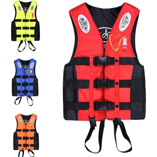 Universal Outdoor Swimming Boating Skiing Driving Vest Survival Suit Polyester Life Jacket for Adult Children with Pipe S -XXXL