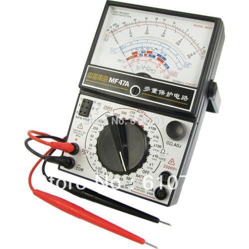 Volt Ohm Amp AC DC Meter Gauge Analog Multimeter Battery Tester Black MF47A Free Shipping