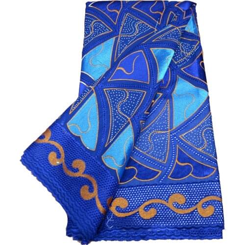 Royal blue high quality African wedding lace with stones Nigerian big occasion embroidery swiss voile lace for clothes 912151