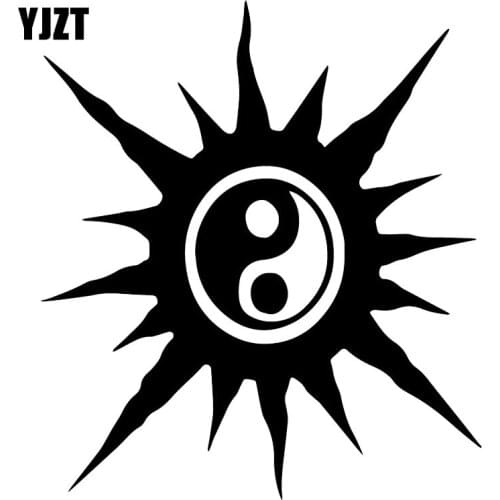 YJZT 14.6X16.6CM Tribal Ying Yang Sun Rear Windshield Decoration Stickers Decal Car Accessories C25-0780