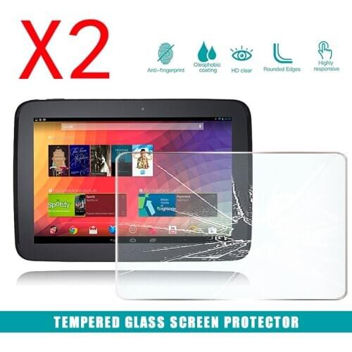 2Pcs Tablet Tempered Glass Screen Protector Cover for Google Nexus 10 Tablet Computer Anti-Scratch Explosion-Proof Screen