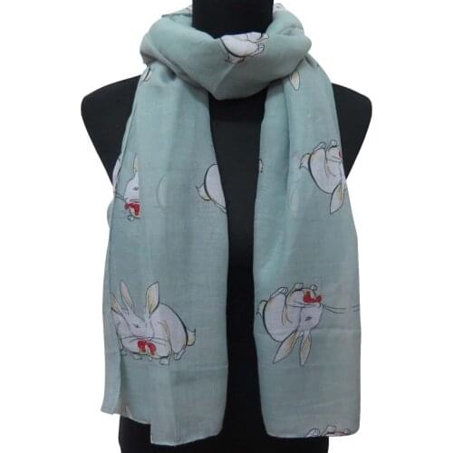 10pcs/lot Rabbit Bunny Animal Print Womens Long Scarf Accessories, Free Shipping