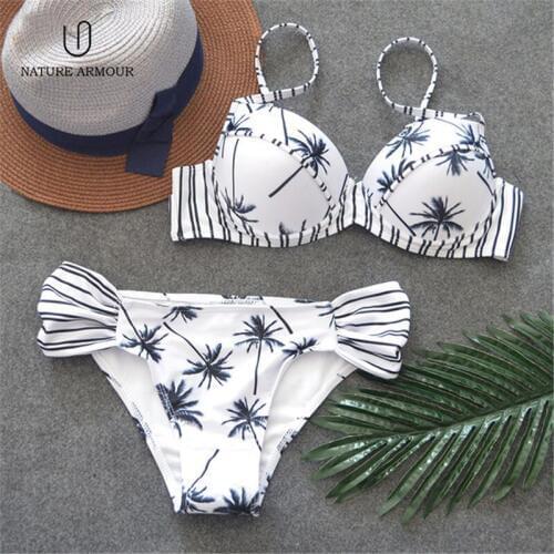 Bikini Woman New Sexy Swimwear Bikini Push up Womens 2 Pieces Swimsuit Floral Print Swimming Suit Striped Beachwear