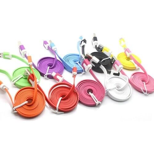 1M/3ft Noodle Flat Micro USB Data Sync Charger Charging Cable for Samsung HTC Sony Nokia LG Blackberry Motorola phone