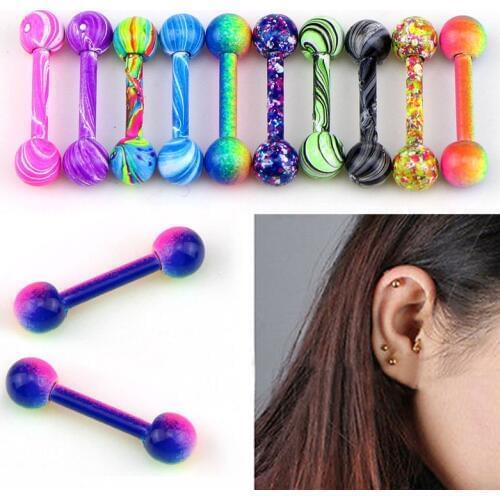 10PCs Ear Cartilage Tragus Piercings Jewelry Mens Womens 16G 6mm Labret Studs For Lobe Tragus Piersing Fashion Ear Plugs Barbell