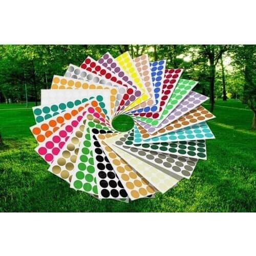 15sheets 7140pcs 6mm dot sticker label small Circle paper label sticker Colorful Round Adhesive dot label sticker