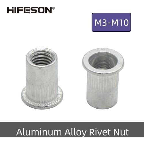 20Pcs M3 M4 M5 M6 M8 M10 Aluminum Alloy Rivnut Flat Head Threaded Insert Nutsert Cap Rivet Nut