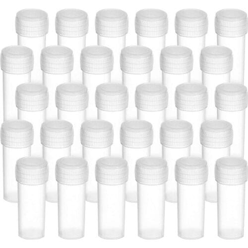 200 Pcs 5Ml Plastic Sample Bottles Potable Mini Clear Storage Case Vial Storage Container