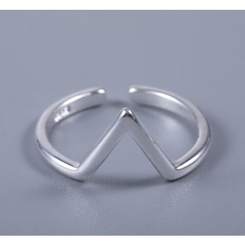 2019 new arrival Tibetan sliver letter V Finger Rings Winner Shape Ring For Girl And Lady Victory Prices in euros hot offer