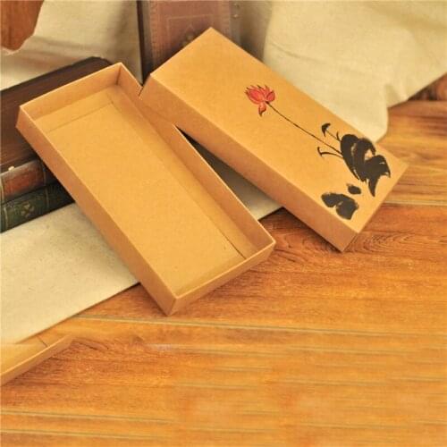 300pcs/lot Kraft Gift Box Handmade makeup Packaging box Macaron Packaging Brown Paper Boxes 22.5cm*11.5cm*3cm