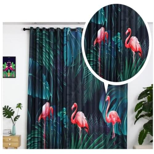 3D Curtain Luxury Blackout Window Curtain Living Room green leaf curtains soundproof windproof curtains